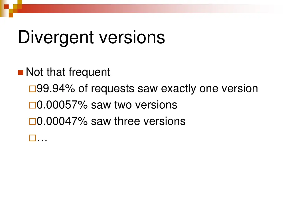 divergent versions