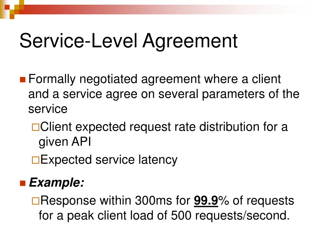 service level agreement