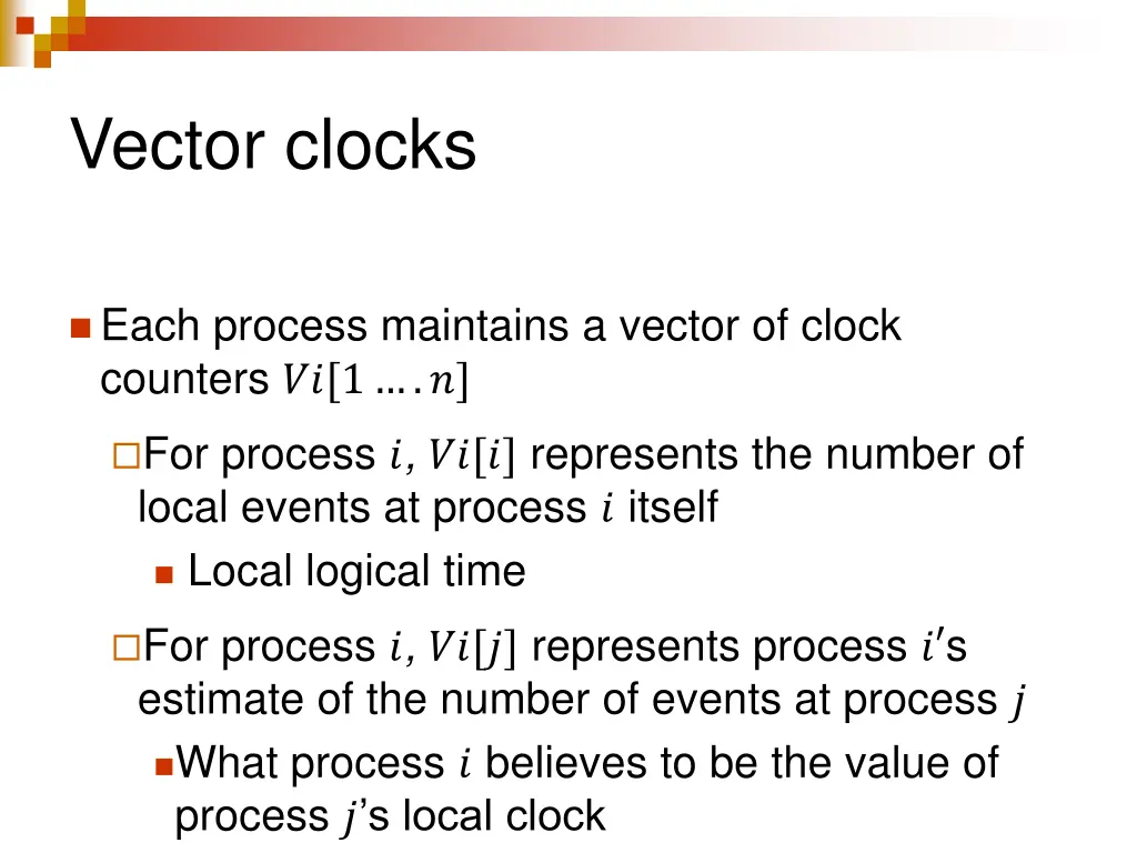 vector clocks