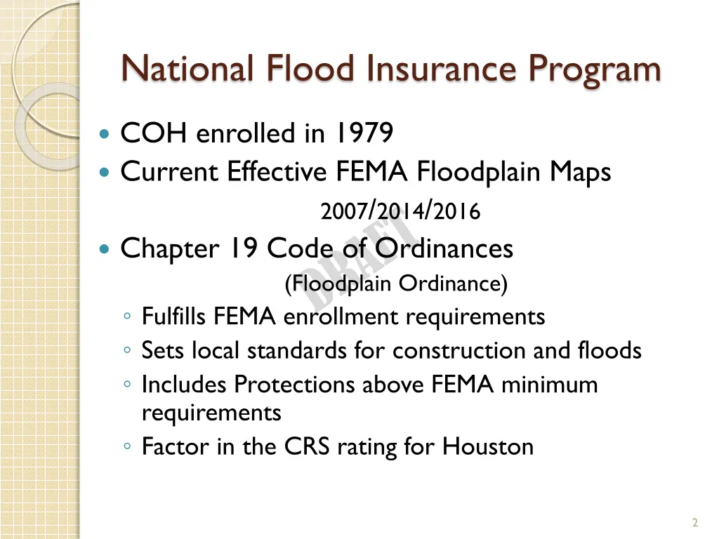 national flood insurance program