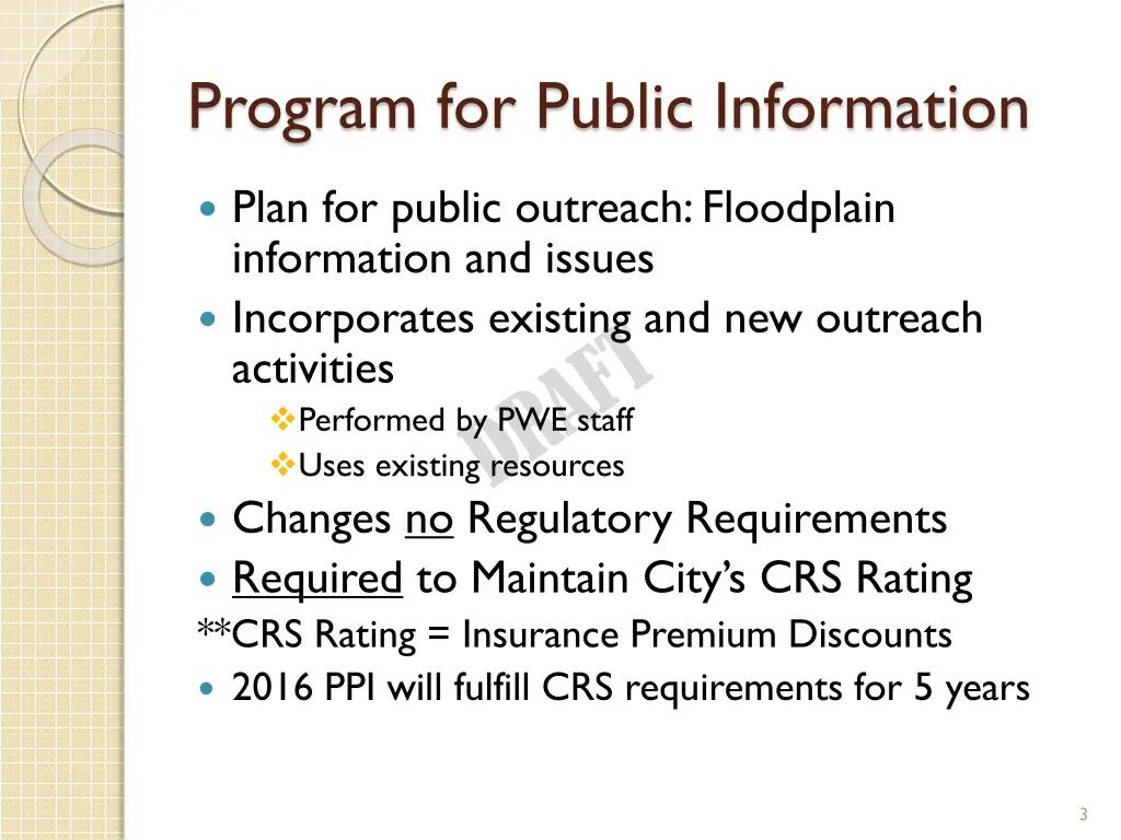 program for public information