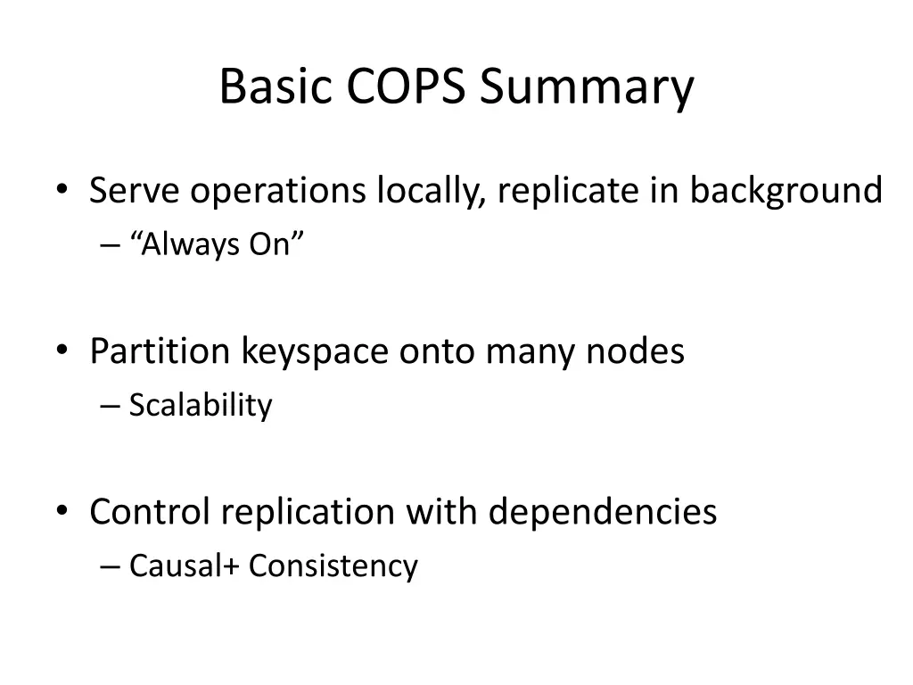 basic cops summary