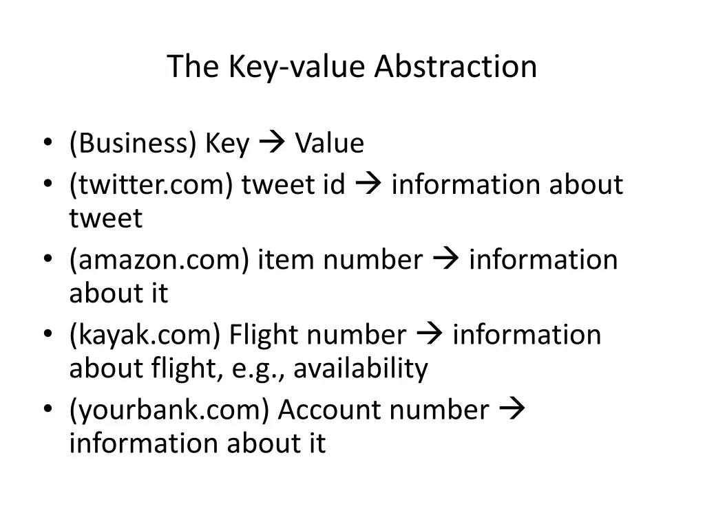 the key value abstraction