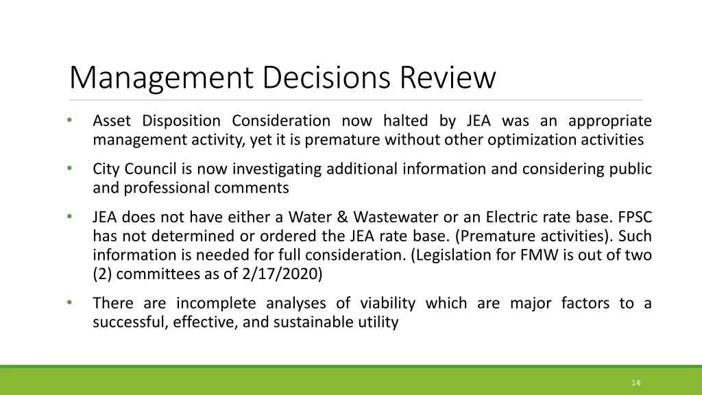 management decisions review