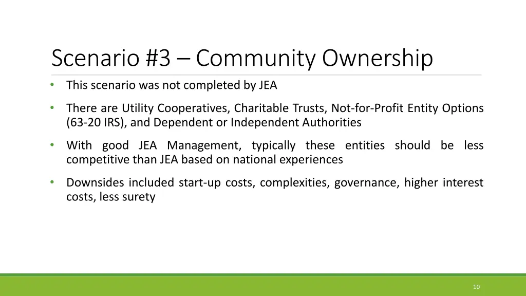 scenario 3 community ownership this scenario