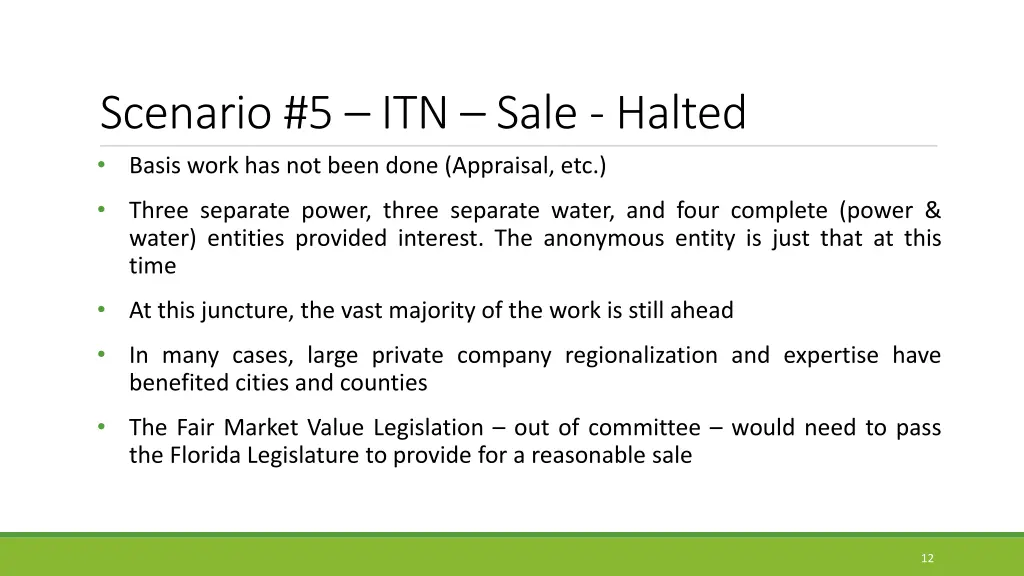 scenario 5 itn sale halted basis work