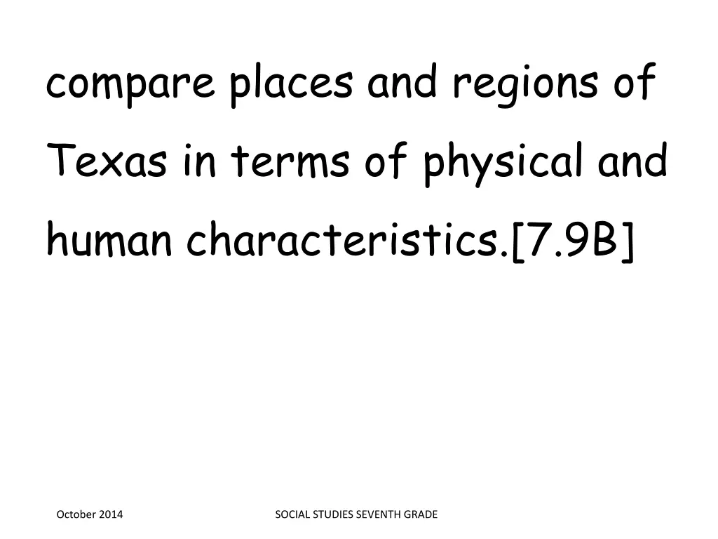 compare places and regions of texas in terms