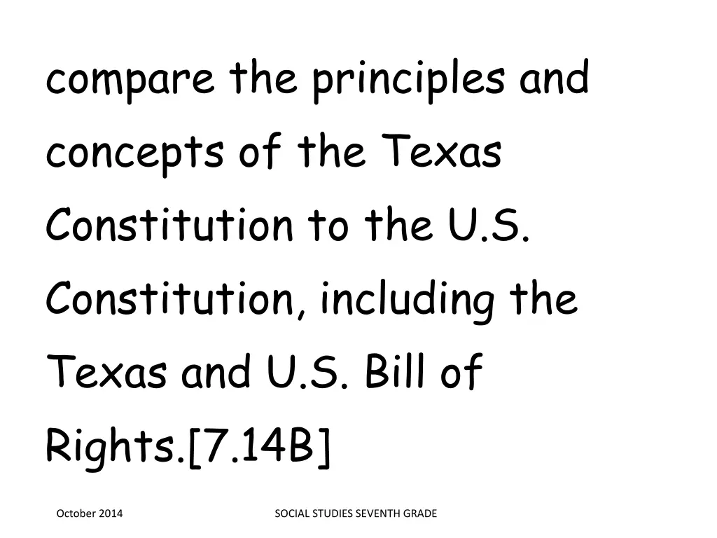 compare the principles and concepts of the texas