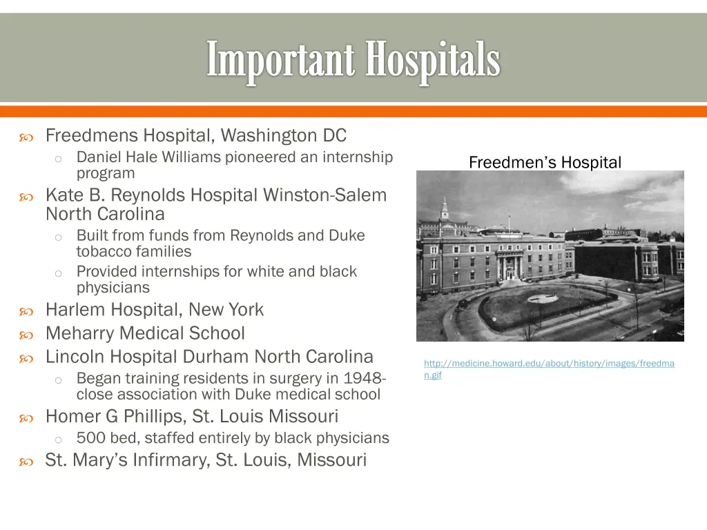 important hospitals