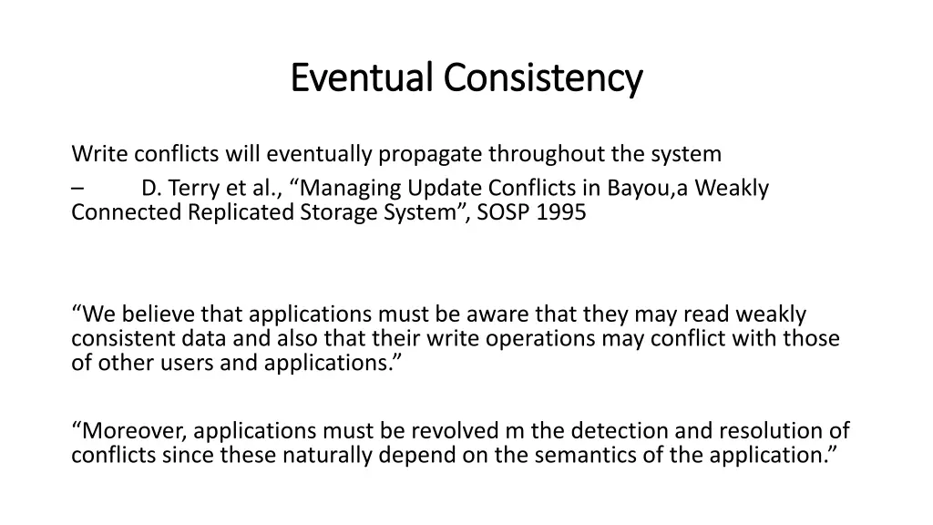 eventual consistency eventual consistency