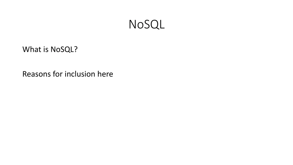 nosql