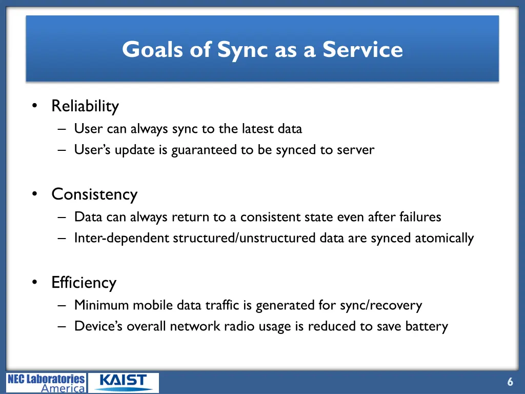 goals of sync as a service