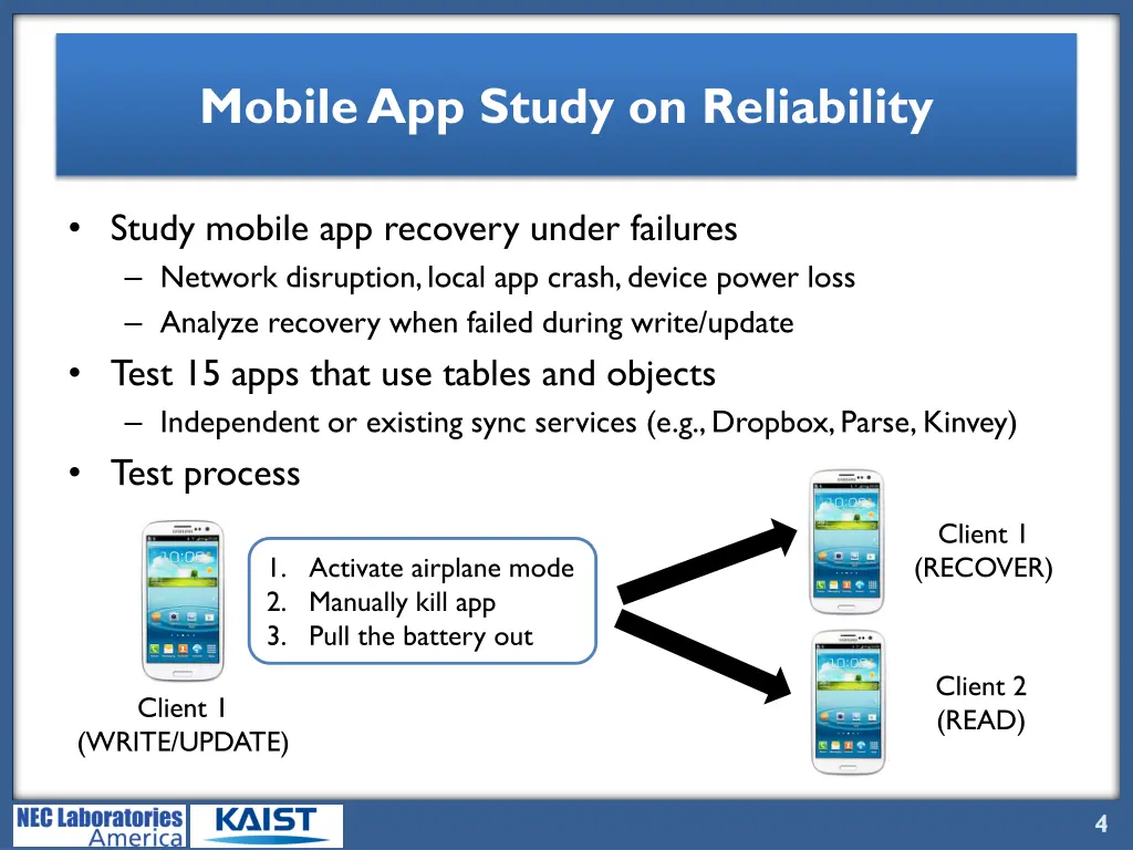 mobile app study on reliability