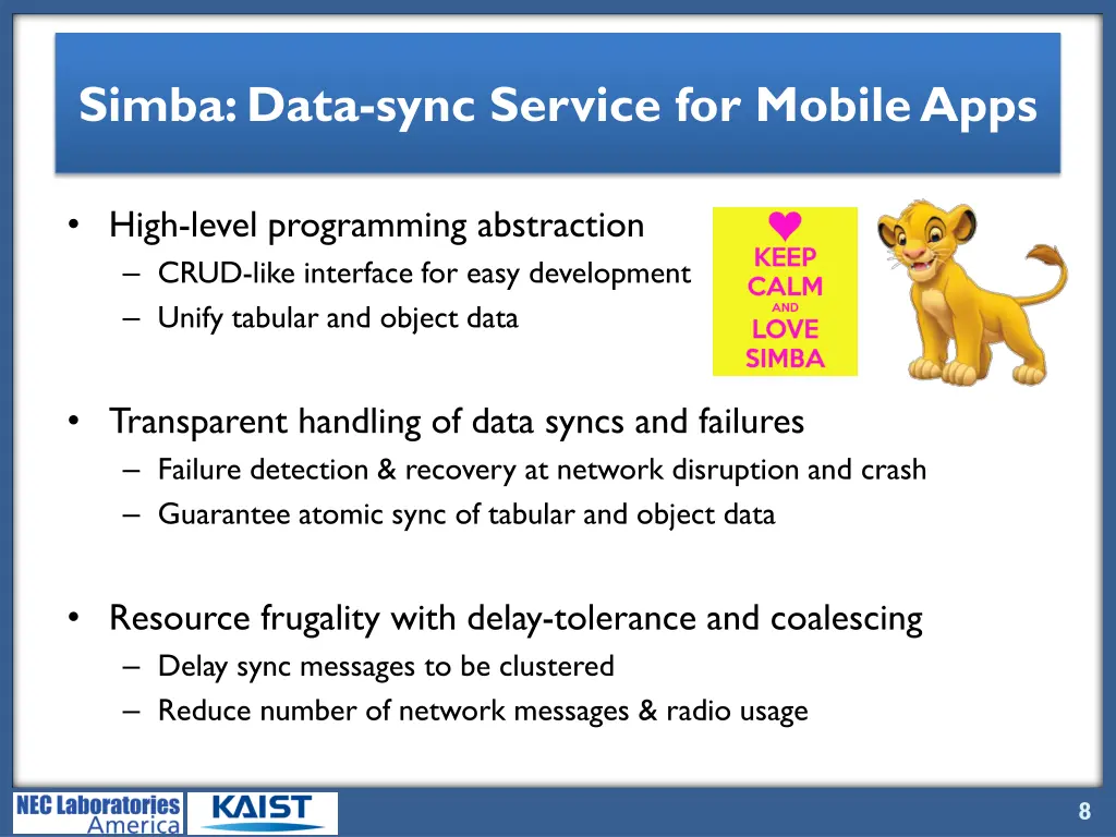 simba data sync service for mobile apps