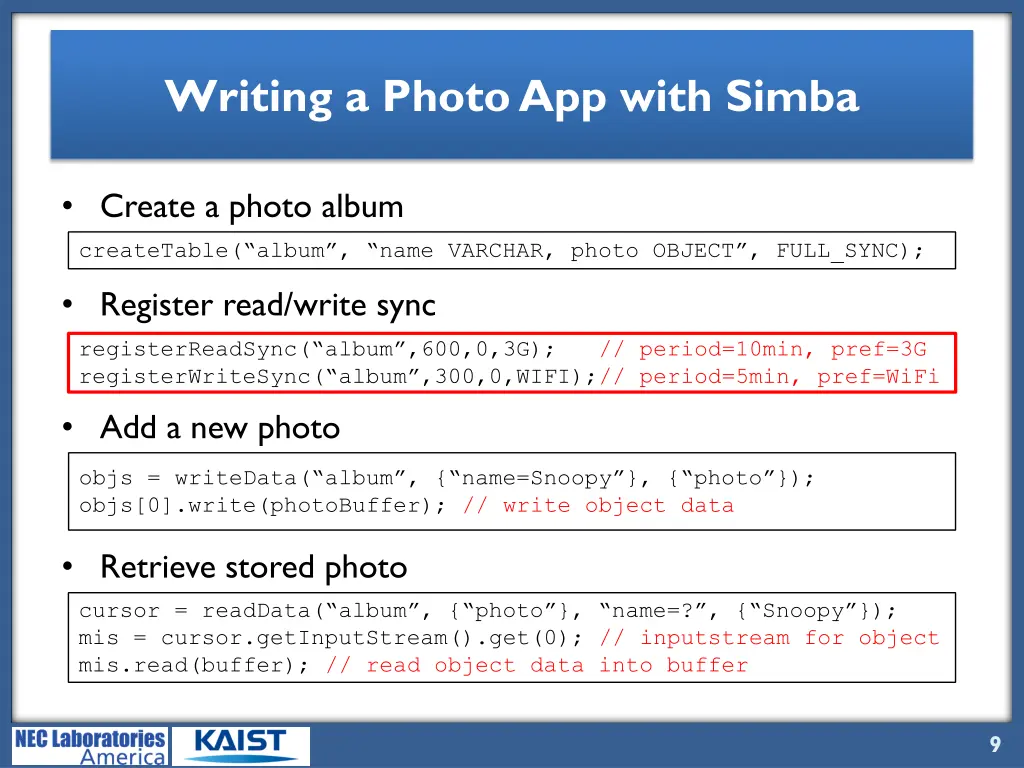 writing a photo app with simba