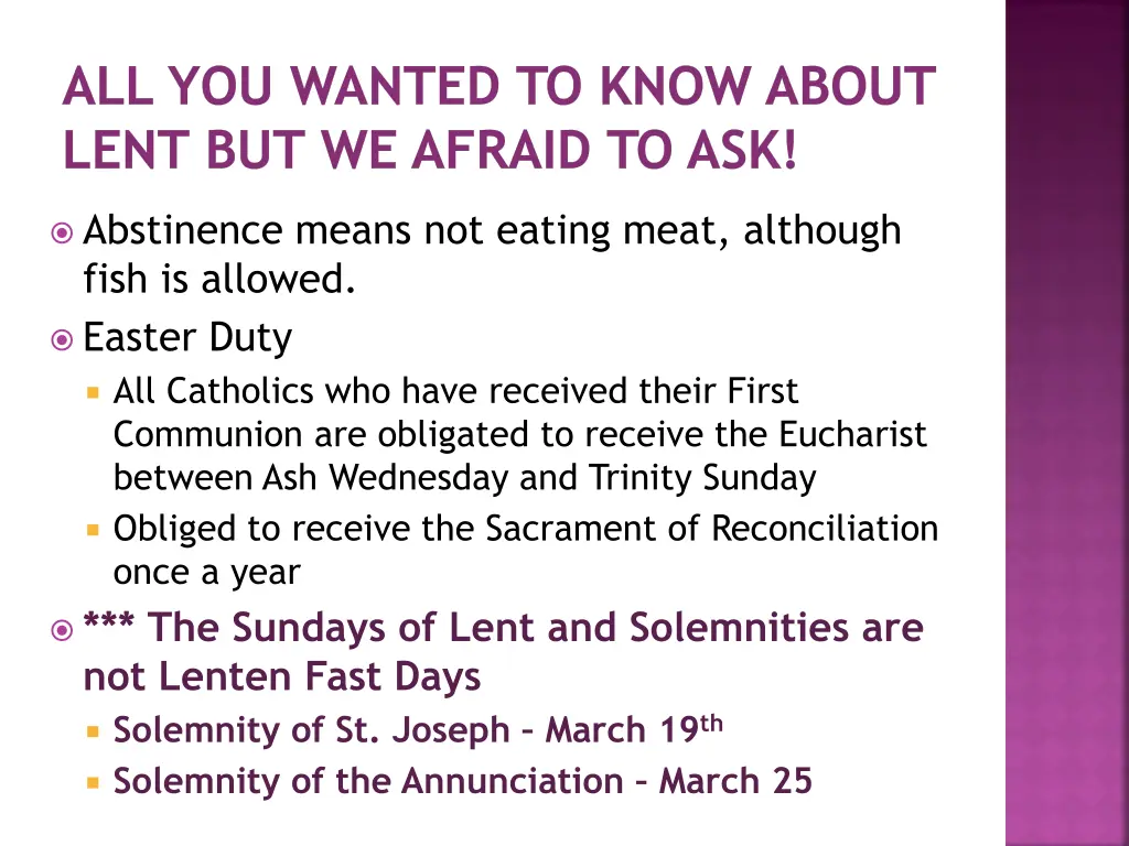 all you wanted to know about lent but we afraid 6