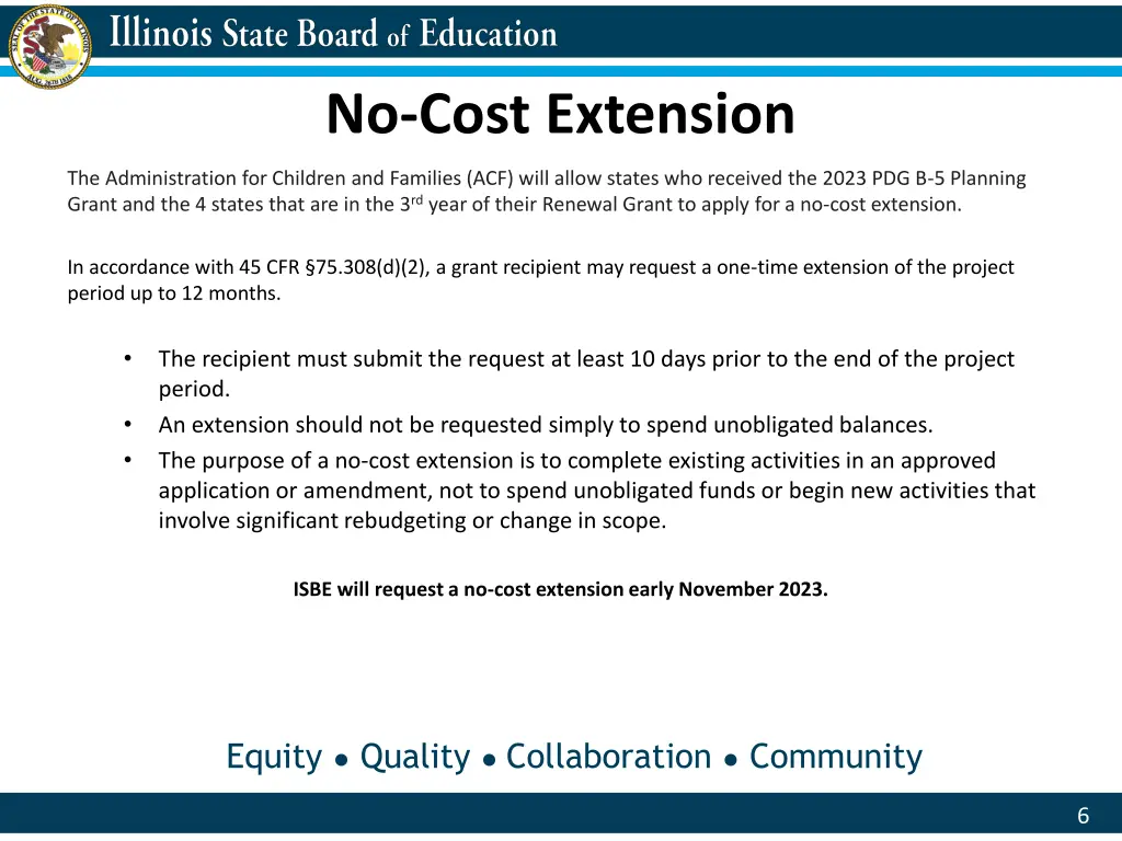 no cost extension