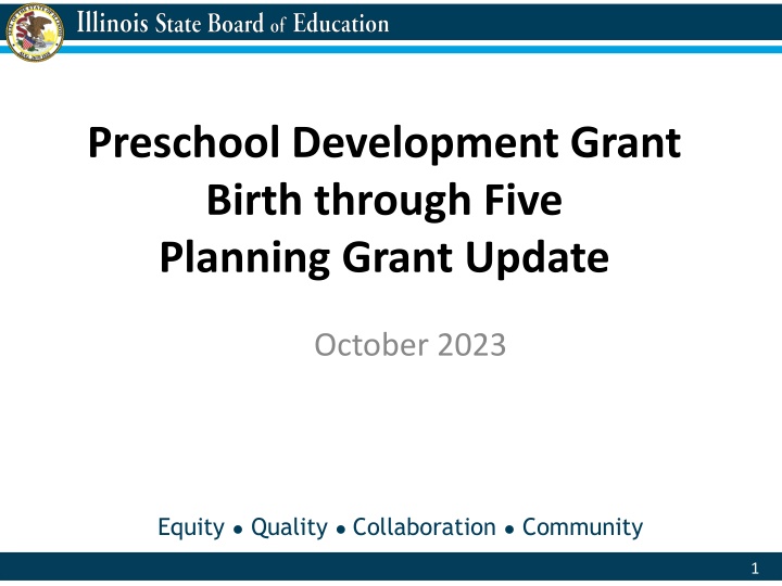 preschool development grant birth through five