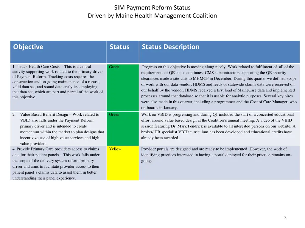 sim payment reform status driven by maine health 1