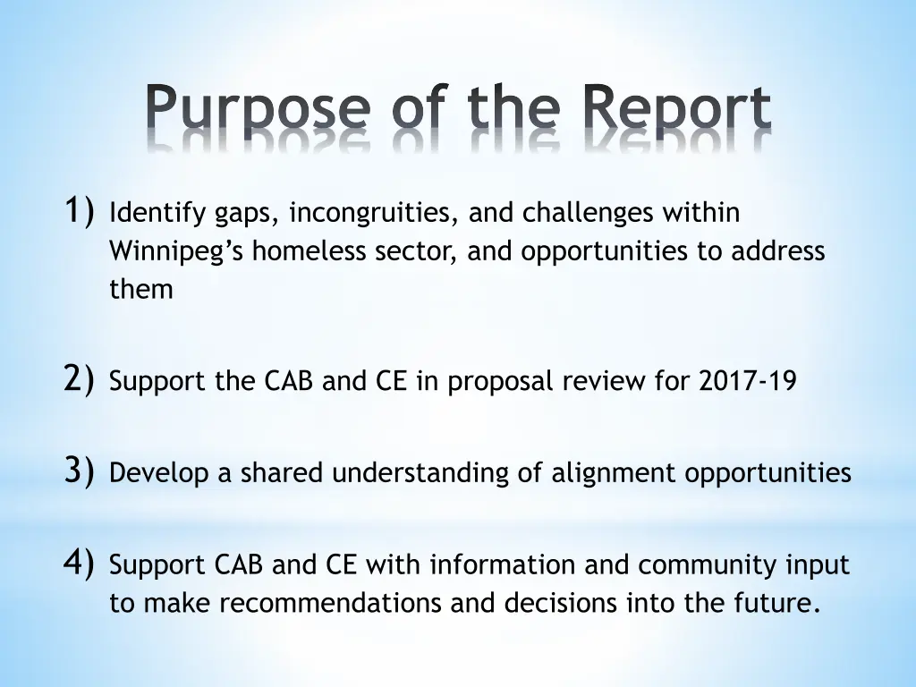 purpose of the report