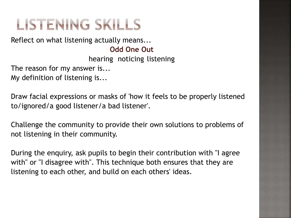 listening skills reflect on what listening