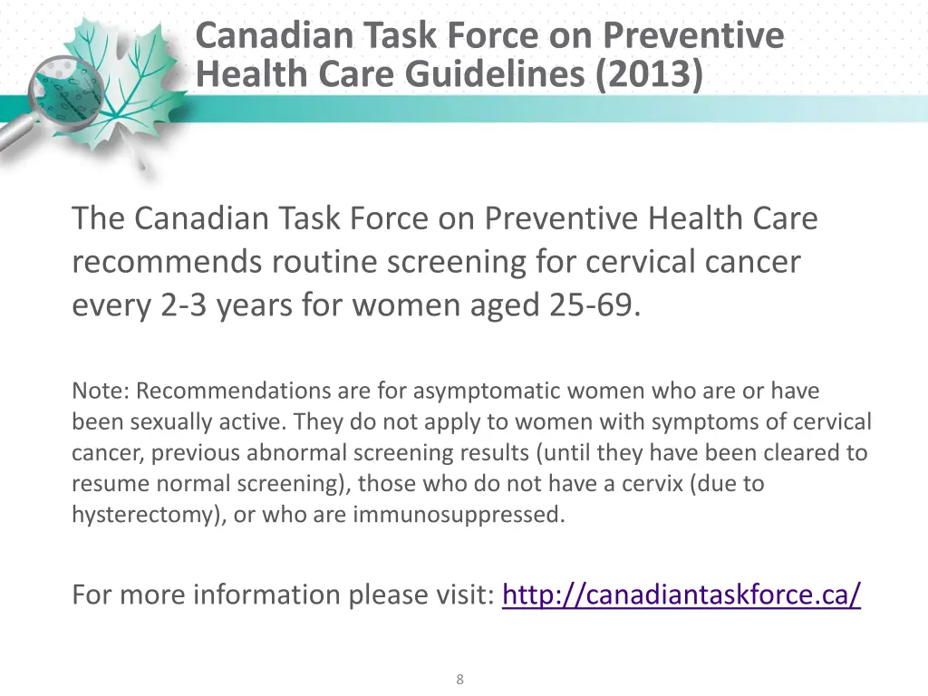 canadian task force on preventive health care