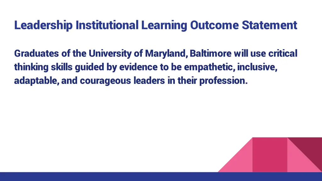 leadership institutional learning outcome