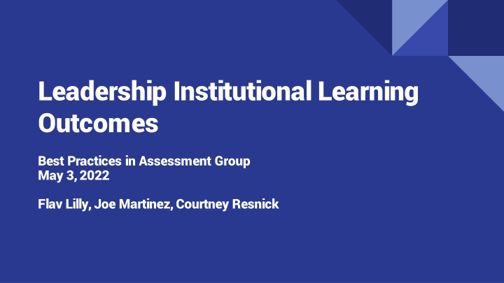 leadership institutional learning outcomes