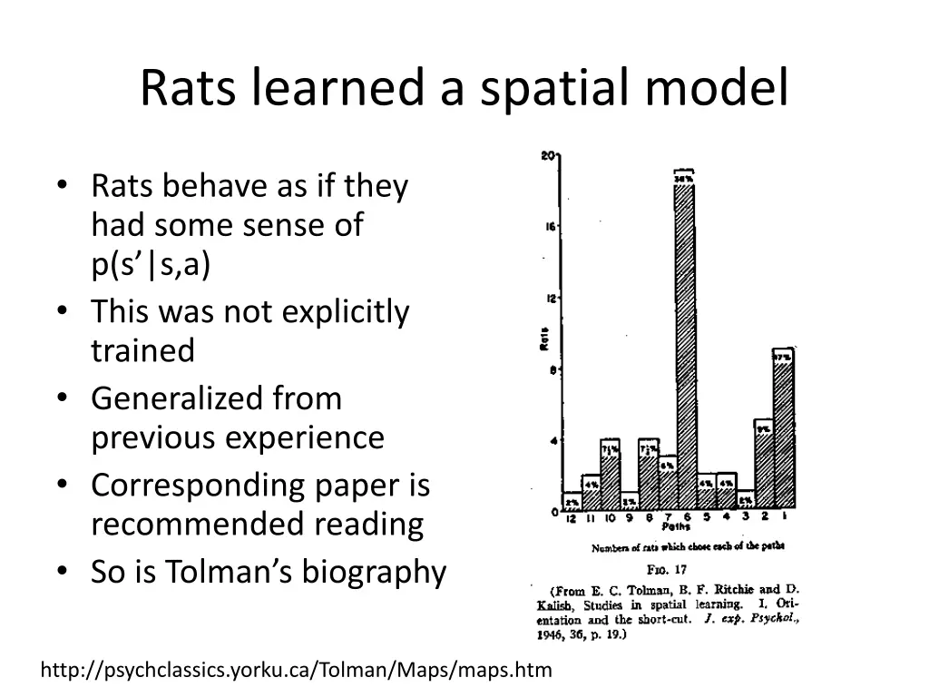 rats learned a spatial model