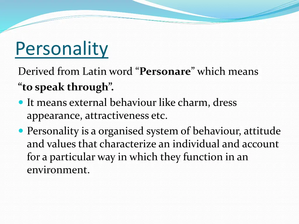 personality