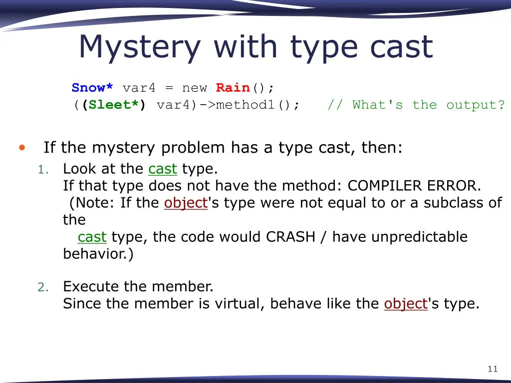 mystery with type cast