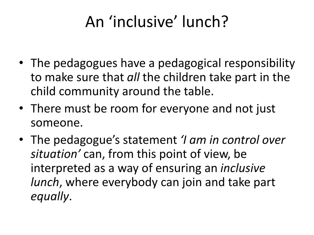 an inclusive lunch