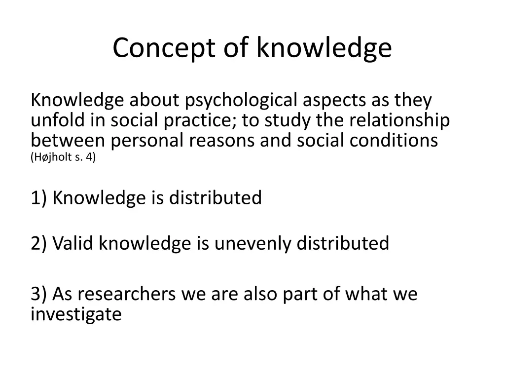 concept of knowledge