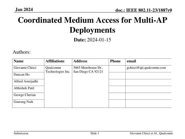 jan 2024 coordinated medium access for multi