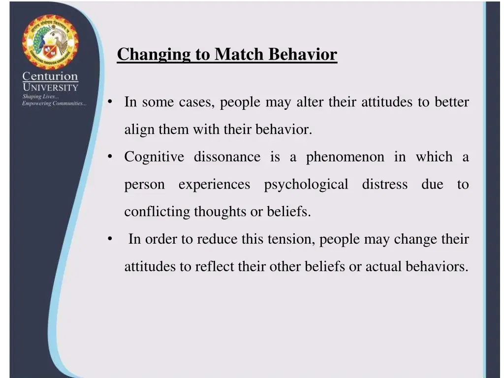 changing to match behavior