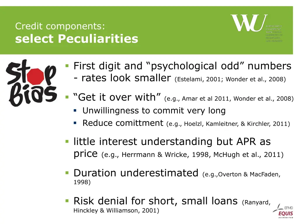 credit components select peculiarities