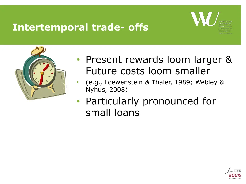 intertemporal trade offs