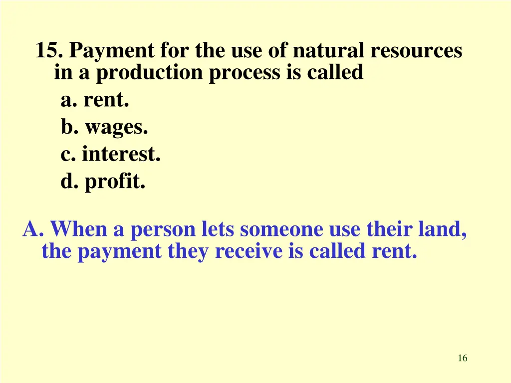 15 payment for the use of natural resources