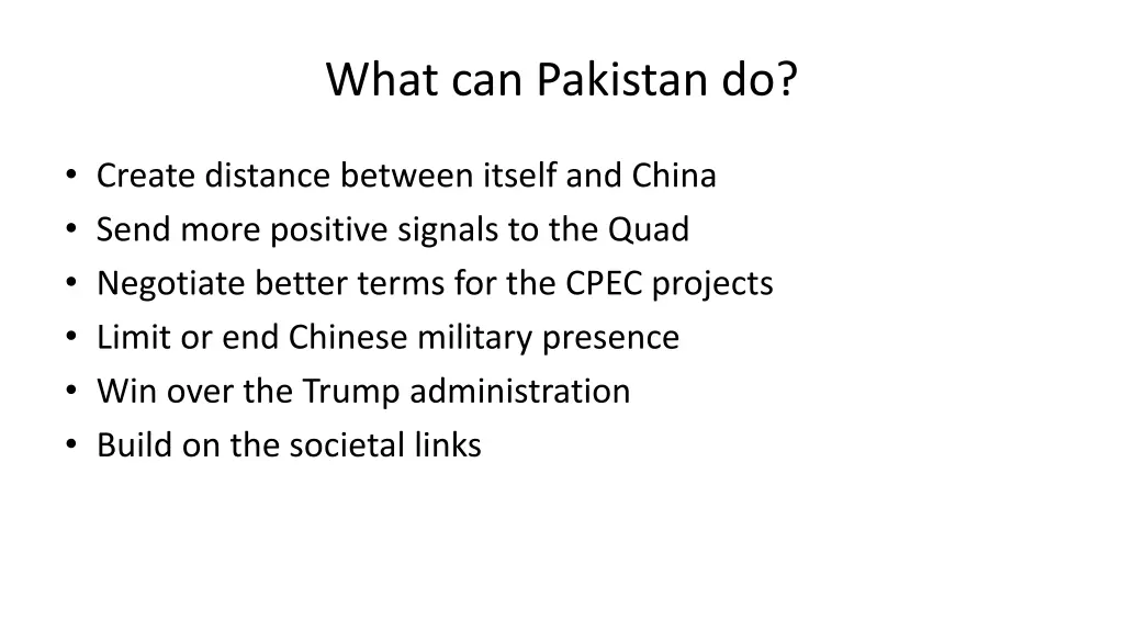 what can pakistan do