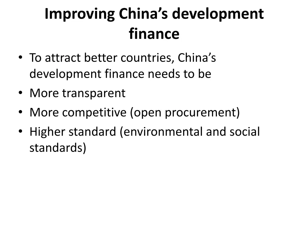 improving china s development finance 1