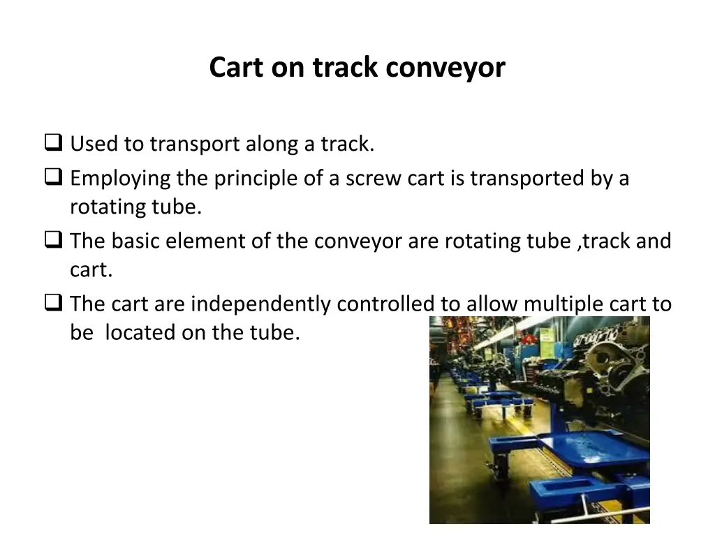 cart on track conveyor