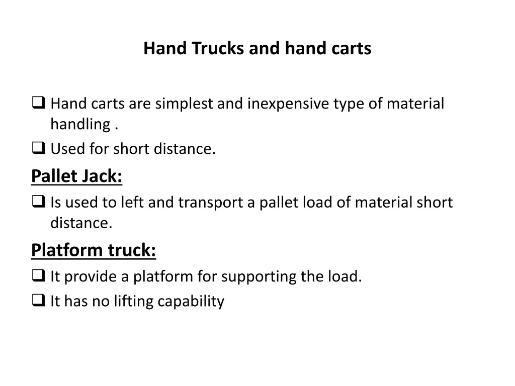 hand trucks and hand carts