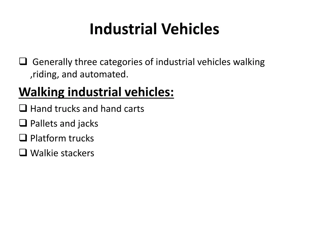 industrial vehicles