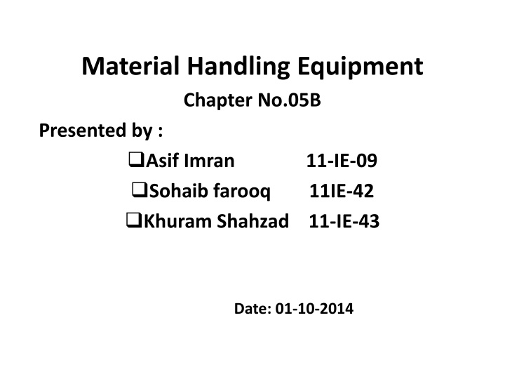 material handling equipment chapter