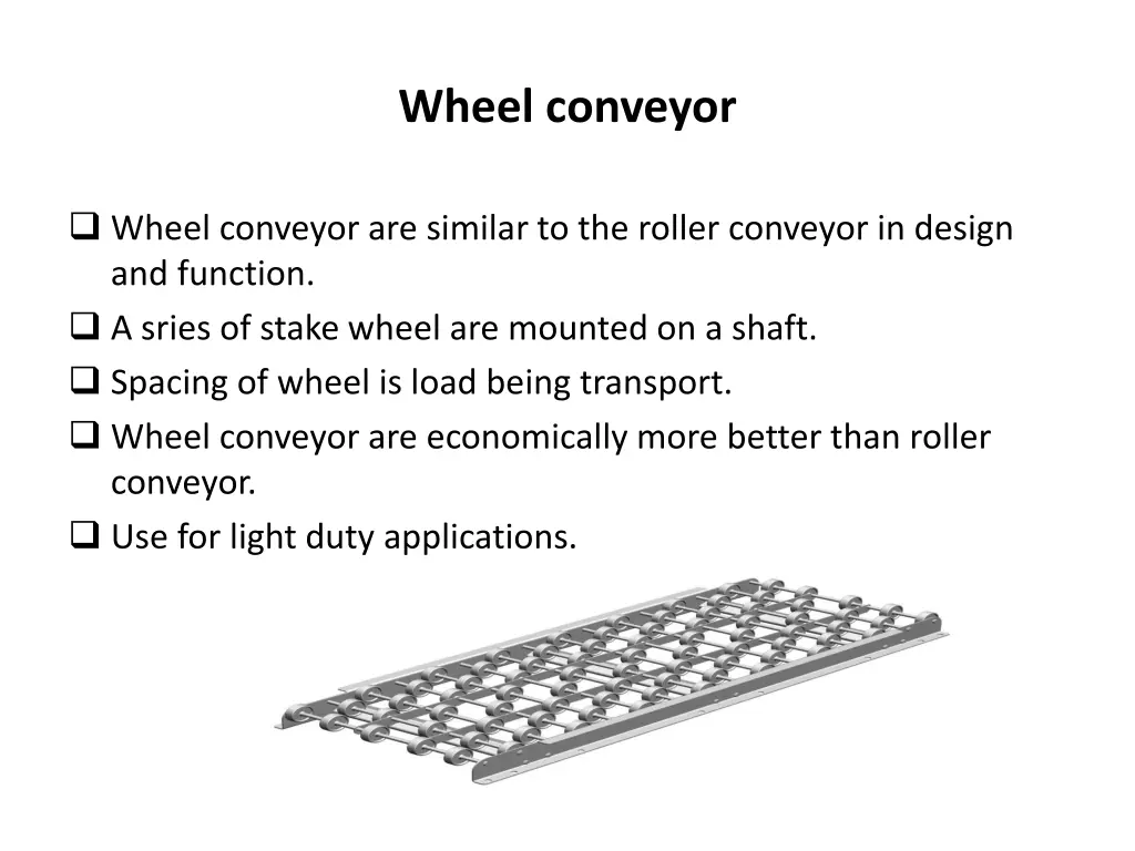 wheel conveyor