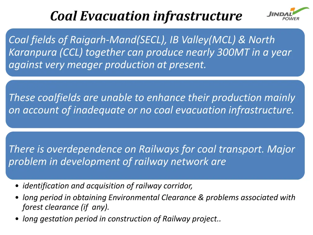 coal evacuation infrastructure