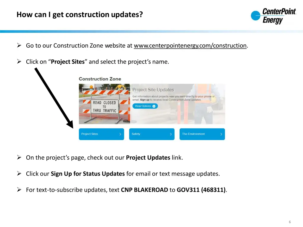 how can i get constructionupdates