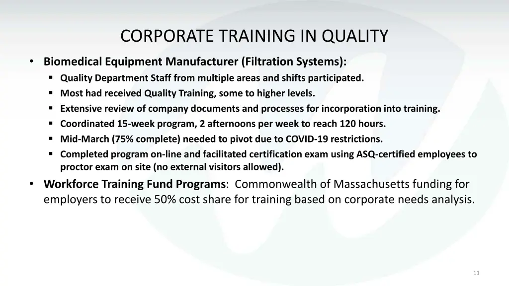 corporate training in quality 1