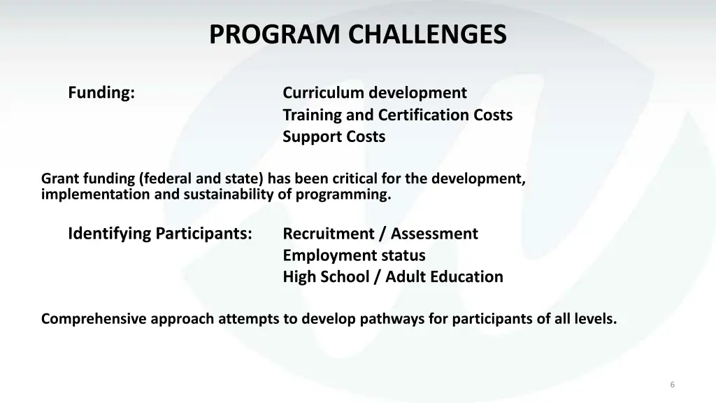 program challenges