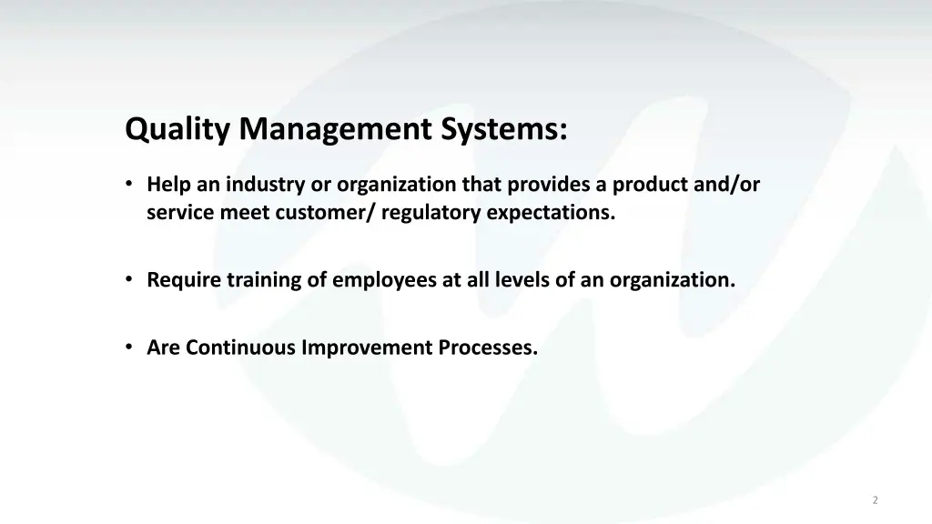 quality management systems